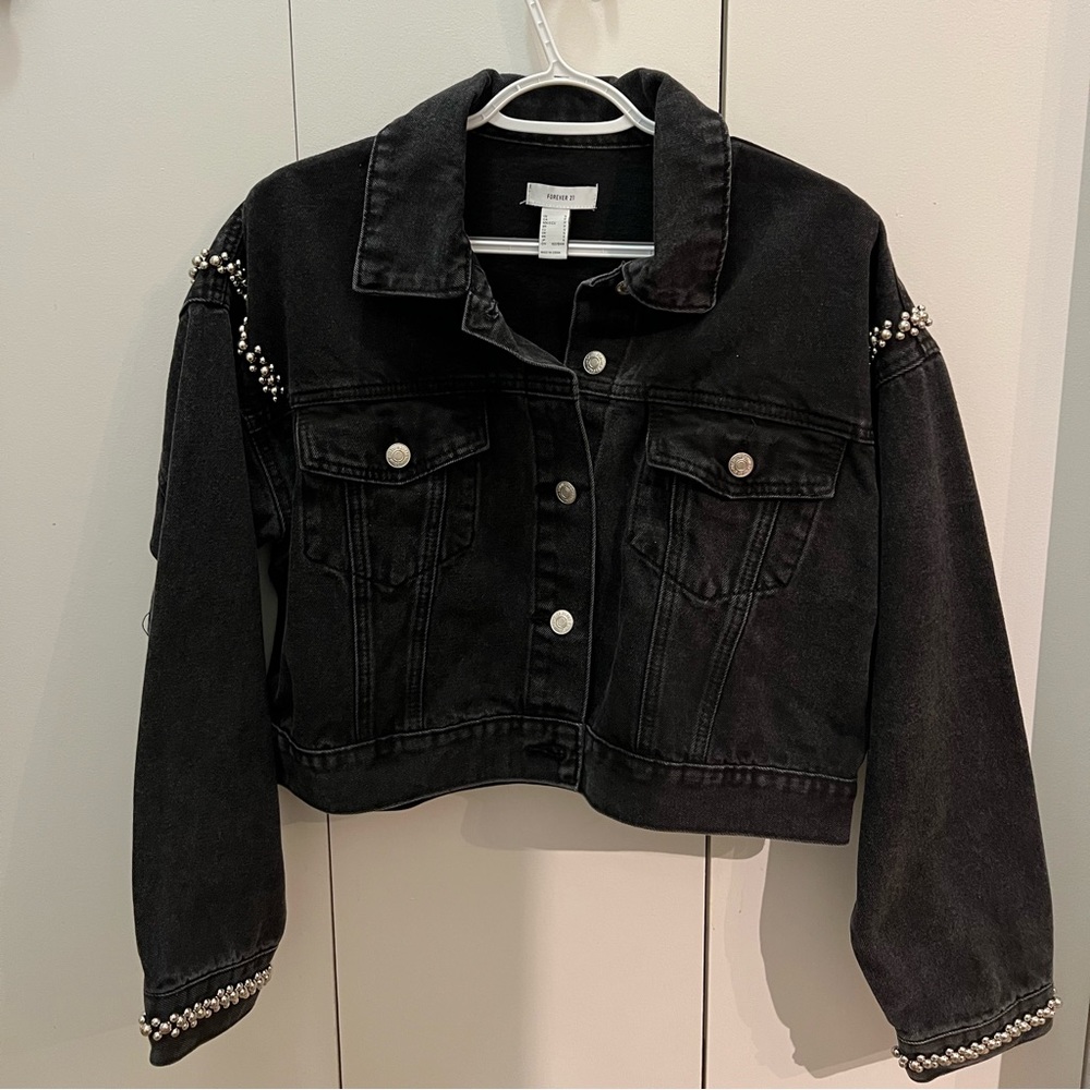 Forever 21 Pearl Black Denim Jacket